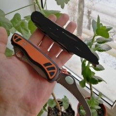 Задняя накладка для ножей VICTORINOX HUNTER XS и HUNTER XT 111 мм, нейлоновая, оранжево-чёрная